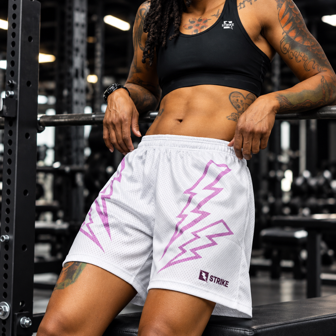 Legday Shorts (White x Pink)
